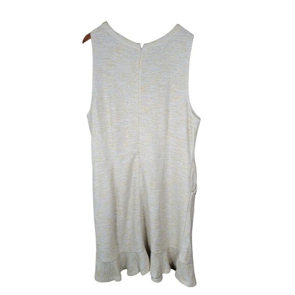 NWT Loft Plus Size 18 Yellow Tweed‎ Sleeveless Knee Length Dress Gold Button - Picture 4 of 7